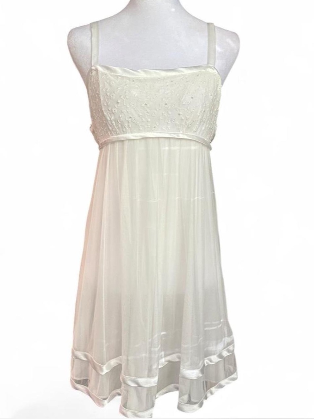 Oscar de la Renta Pink Label ribbon trim mesh babydoll slip